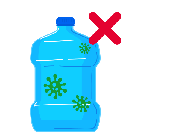 Bottle of water filled with chemicals